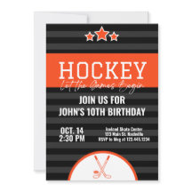 Ice Hockey Birthday Orange Black Rand