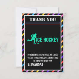 Ice Hockey Birthday Party, Ice Hockey Girl Player  Tack Kort