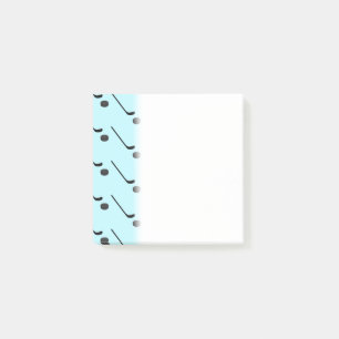 Ice Hockey Black Färg Sticks Puck Light Blue Post-it Block