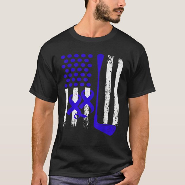 Ice Hockey Blue USA Flag Diabetes Awareness Month  T Shirt (Framsida)