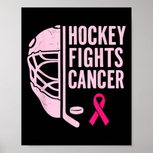 Ice Hockey Breast Cancer Awareness Player Rosa Spo Poster