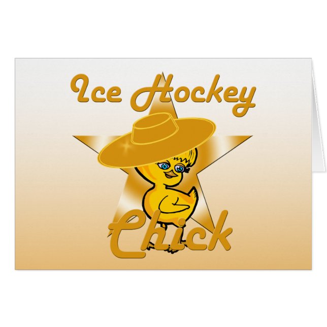 Ice Hockey Chick #10 Hälsningskort (Framsidan Horizontal)