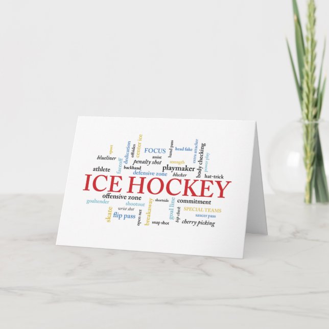 Ice Hockey Coach Birthday i Ord Kort (Framsida)