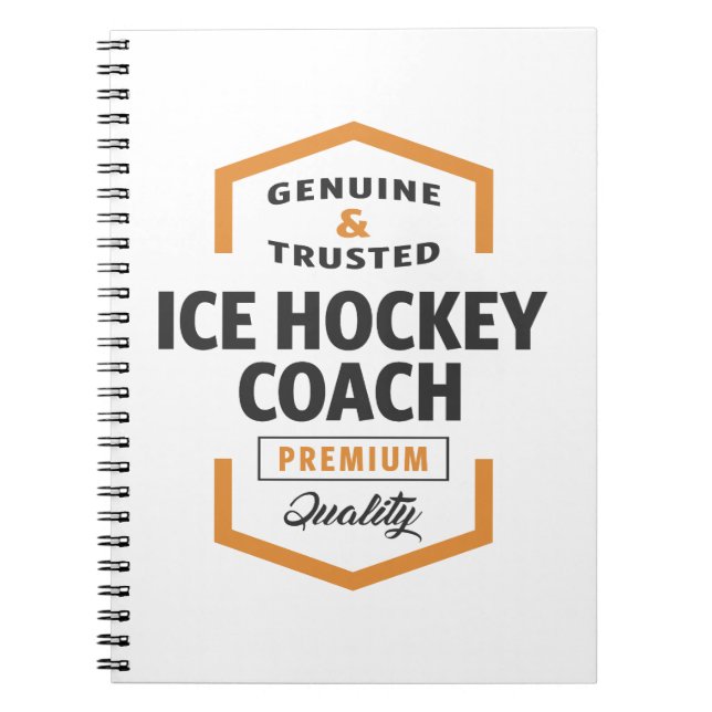 Ice Hockey Coach Logotyp Gift Ideas. Anteckningsbok Med Spiral (Framsidan)