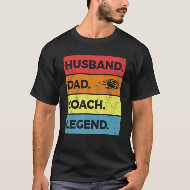 Ice Hockey Coach Make Pappa Legend T Shirt (Framsida)