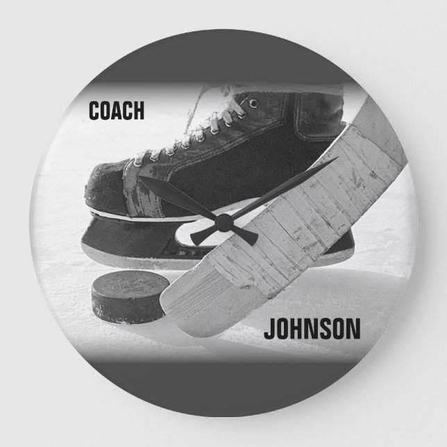 Ice Hockey Coach Tack Stor Klocka (Framsida)
