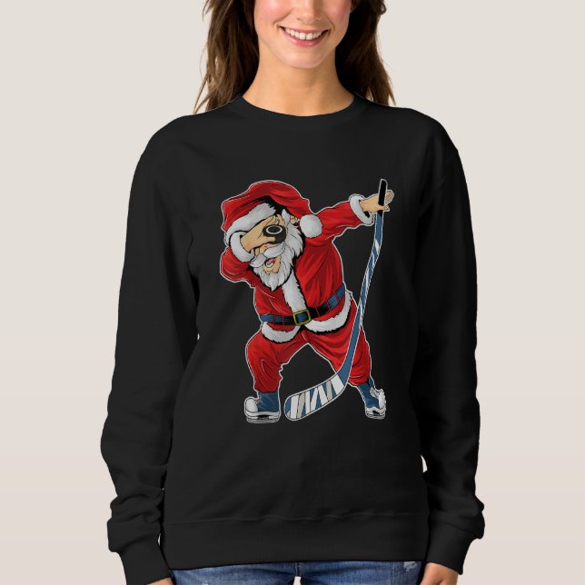Ice Hockey Dabbing Jultomten Hockey Player Chris T Shirt (Framsida)
