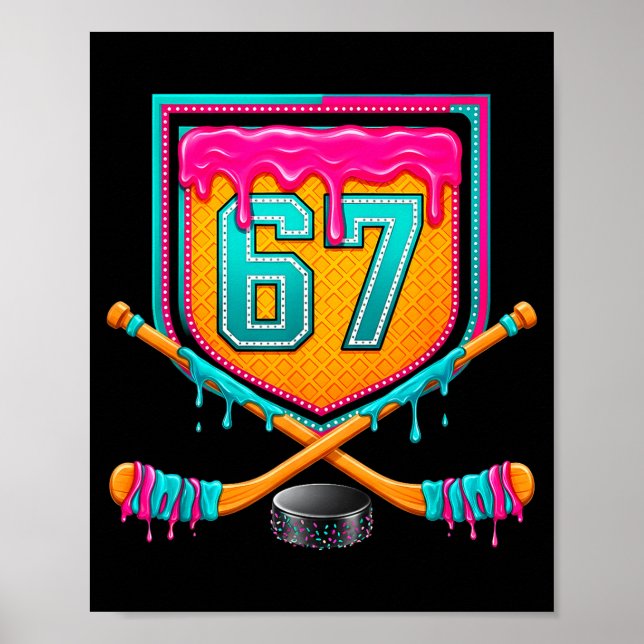 Ice Hockey Drip Number 67 Ice Hockey Player  Poster (Framsidan)
