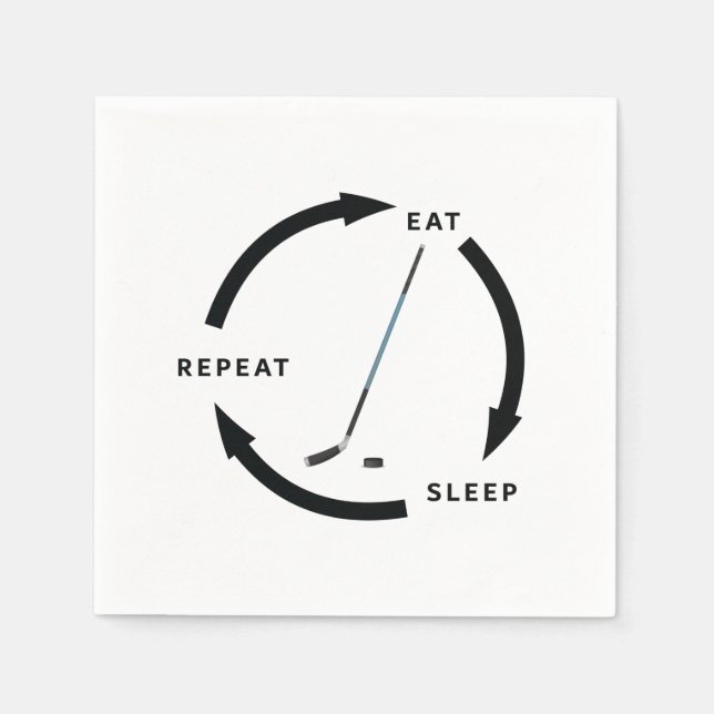 Ice Hockey Eat Sover Repetera Sportfantast Satt Pappersservett (Framsidan)