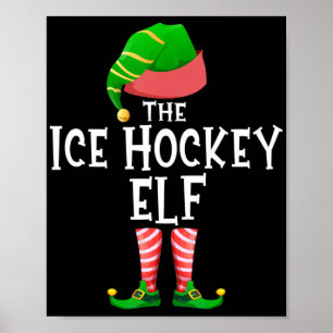 Ice Hockey Elf Matching Family Group-julparar Poster