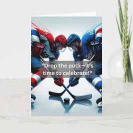 Ice Hockey Faceoff för Roligt Team Kort