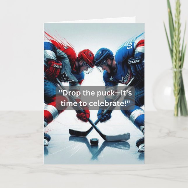 Ice Hockey Faceoff för Roligt Team Kort (Framsida)