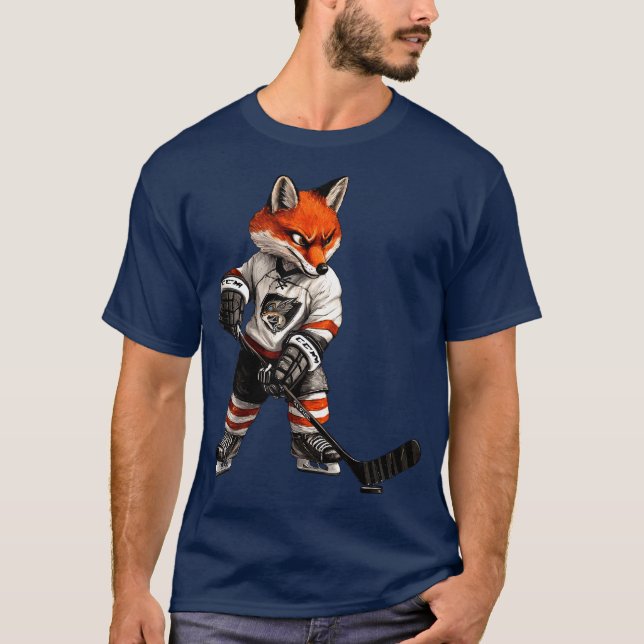 Ice Hockey Fox T-Shirt (Framsida)