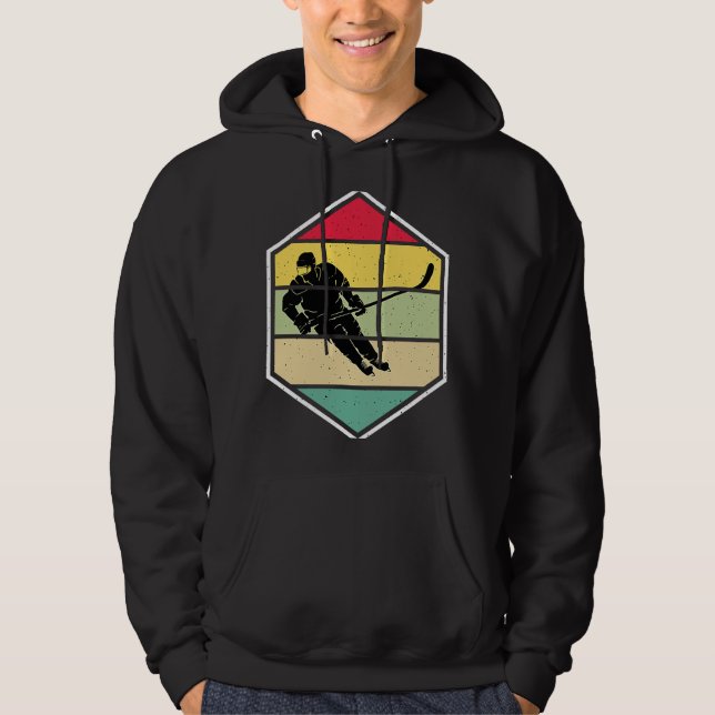 Ice Hockey Funny Ice Hockey Frisbee Lover Retro Vi Hoodie (Framsida)