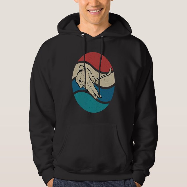 Ice Hockey Funny Ice Hockey Frisbee Lover Retro Vi Hoodie (Framsida)