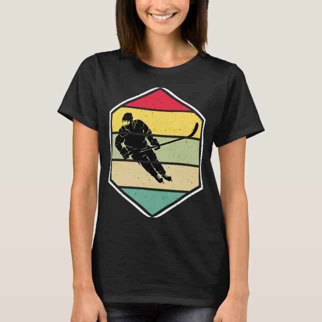 Ice Hockey Funny Ice Hockey Frisbee Lover Retro Vi T Shirt (Framsida)