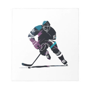 Ice Hockey Game Sport Challenge Silhouette Stil Anteckningsblock