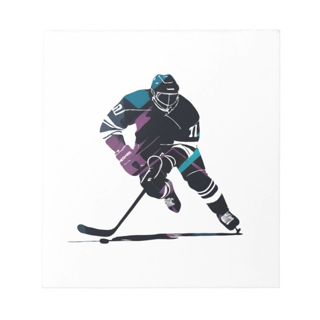 Ice Hockey Game Sport Challenge Silhouette Stil Anteckningsblock (Framsida)