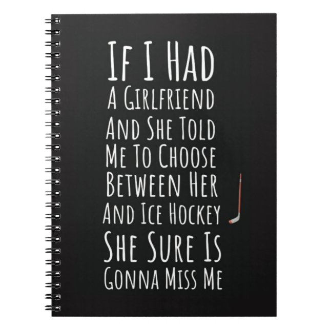 Ice Hockey Gift Ideas Keepsak Sports Team Player Anteckningsbok (Framsidan)