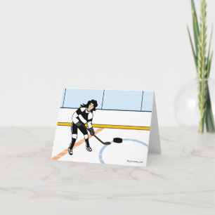Ice Hockey Girl Greeting Card Kort