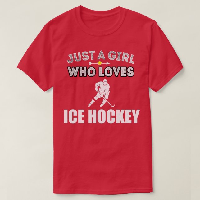 Ice Hockey Girl kärlek Hockey Sports Funny Gift T Shirt (Design framsida)