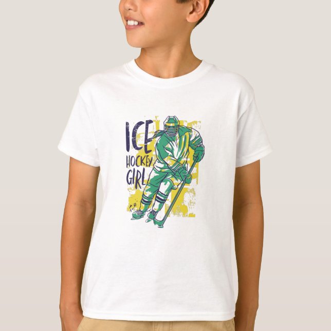 Ice Hockey Girl T Shirt (Framsida)