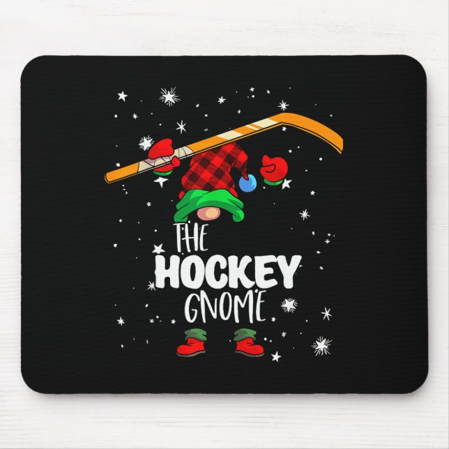 Ice Hockey Gnome Red Buffalo Plaid Matching Family Musmatta (Framsidan)