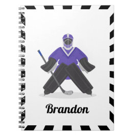 Ice Hockey Goalie Goalkeeper Player Lila Kids Anteckningsbok