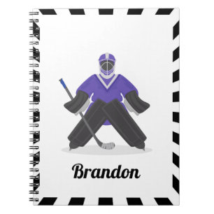 Ice Hockey Goalie Goalkeeper Player Lila Kids Anteckningsbok