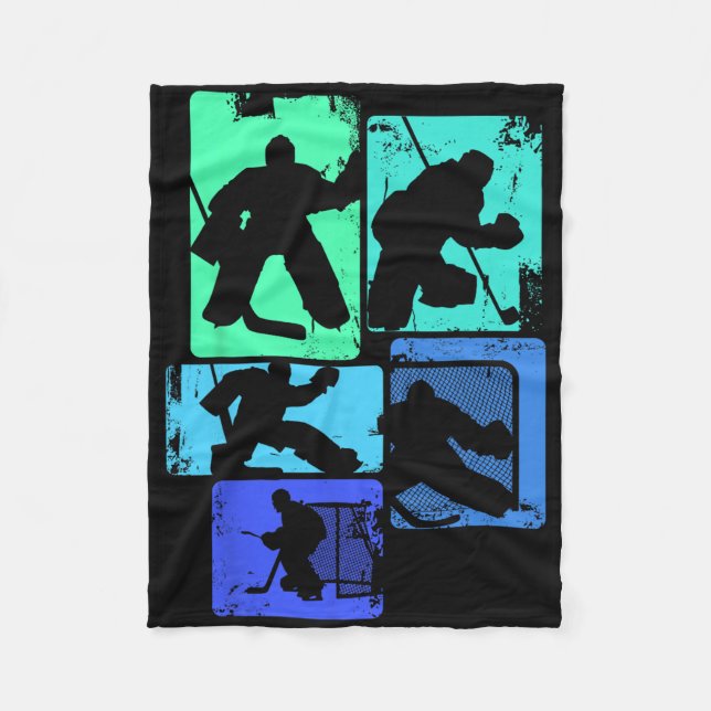 Ice Hockey Goalie Hockey Player Kids Boys Youth Me Fleecefilt (Framsidan)