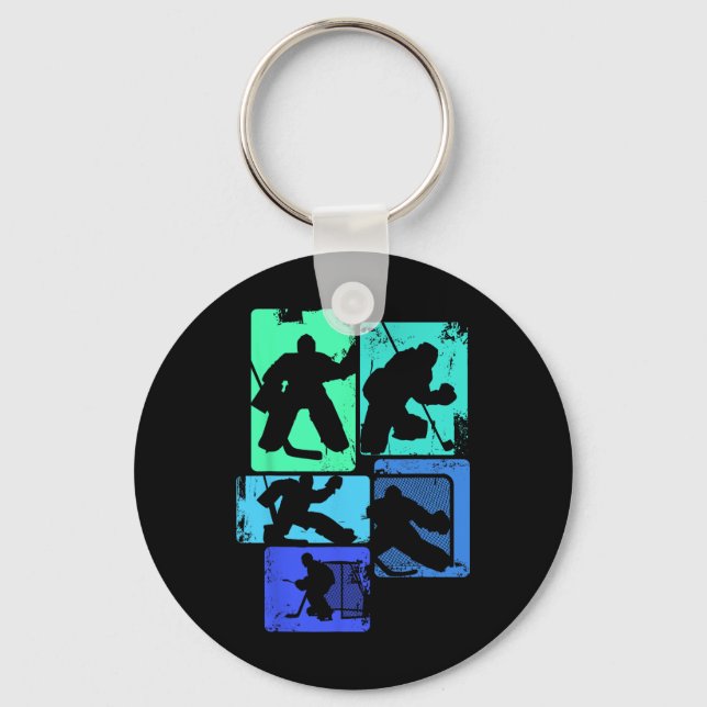 Ice Hockey Goalie Hockey Player Kids Boys Youth Me Nyckelring (Framsida)