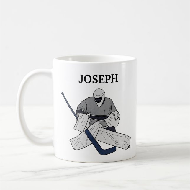 Ice Hockey Goalie Illustrated Mugg (Vänster)