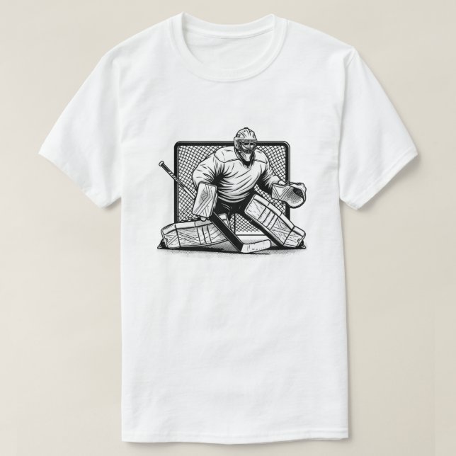 Ice Hockey Goalie in Butterfly Stance T Shirt (Design framsida)