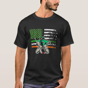 Ice Hockey Goalie Irish American Flagga St Patrick T Shirt
