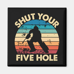 Ice Hockey Goalie Lusny Stäng din fem Hål Retro Magnet