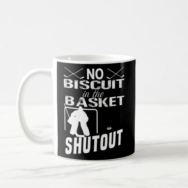 Ice Hockey Goalie No Biscuit in Basket Shutout Kaffemugg (Vänster)