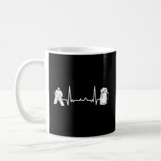 Ice Hockey Goalkeeper Goaltender - Heartslag Ekg G Kaffemugg