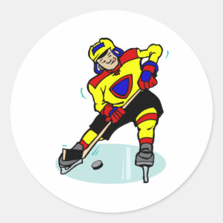 Ice Hockey Gult Red Blue Runt Klistermärke