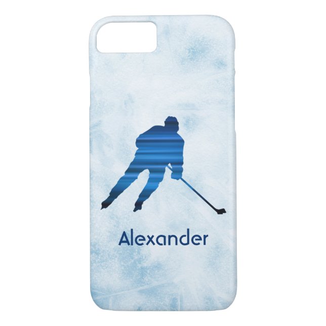 Ice Hockey, handdator, blått namn Case-Mate iPhone Skal (Baksida)