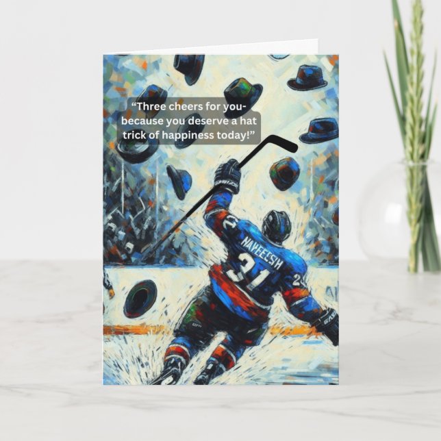 Ice Hockey Hat Trick of Happiness! Kort (Framsida)