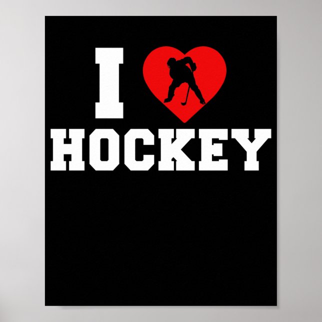 Ice Hockey I Kärlek Hockey Player Team Poster (Framsidan)