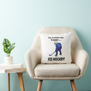 Ice Hockey Ice gör mig Lycklig Ice Hockey Kudde