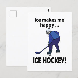 Ice Hockey Ice gör mig Lycklig Ice Hockey Vykort