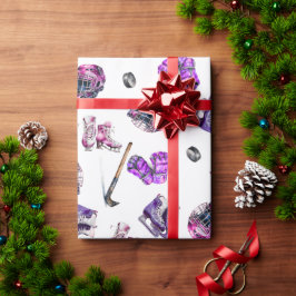 Ice Hockey Ice-Skating Girls Rosa Lila Presentpapper