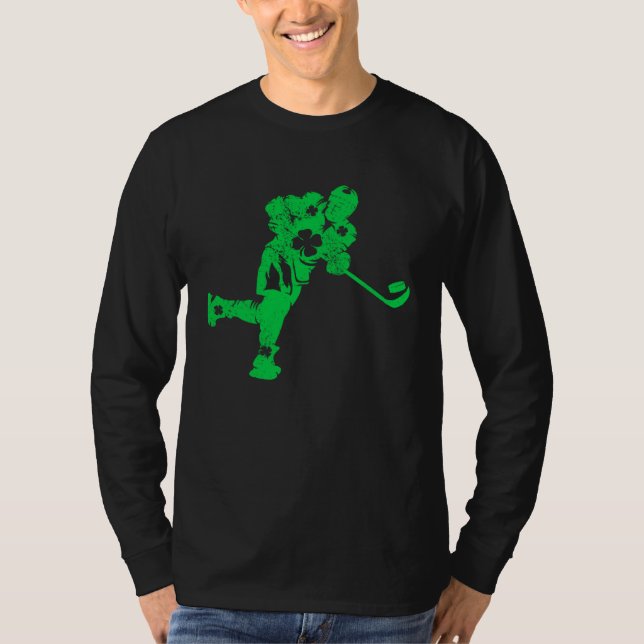 Ice Hockey  Irish Kids Boys Men  St Patricks Day T Shirt (Framsida)