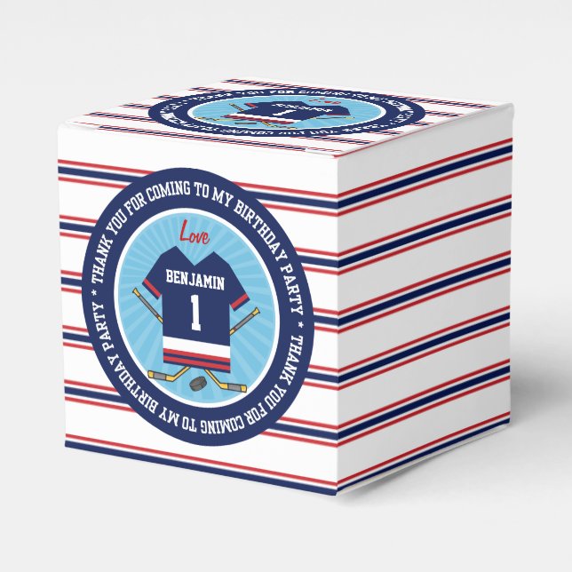 Ice Hockey Jersey 1:a födelsedagen Tack Presentaskar (Framsidan Sidan)