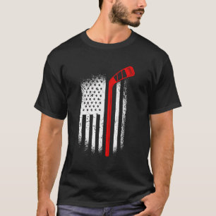 Ice Hockey Jersey Penalty Box Retro Puck US Flagga T Shirt