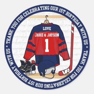 Ice Hockey Jersey Twillingar 1:a födelsedagen Runt Klistermärke