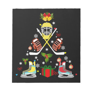 Ice Hockey jul Ornament Träd Funny Julafton Anteckningsblock