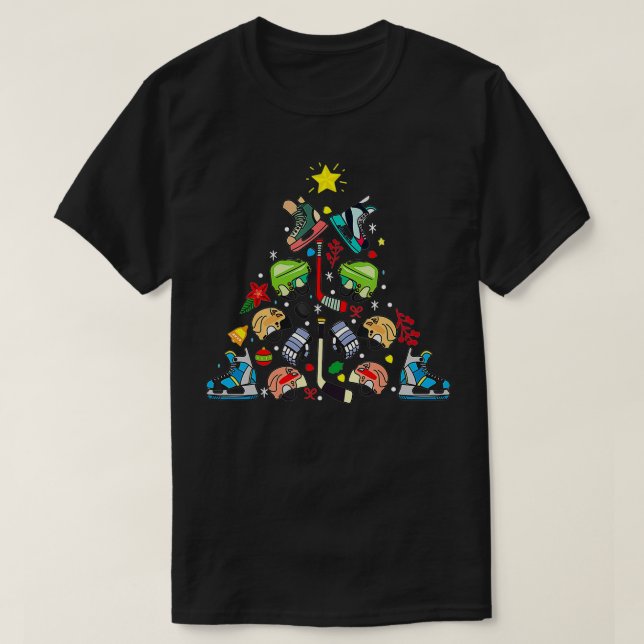 Ice Hockey jul Ornament Träd Funny Julafton Boys T Shirt (Design framsida)